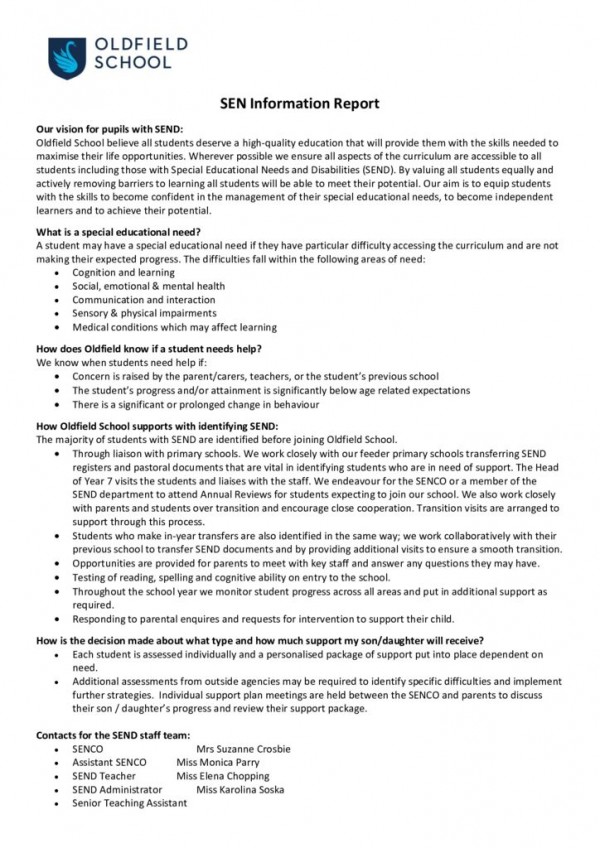 thumbnail of SEN Information Report 2023-24