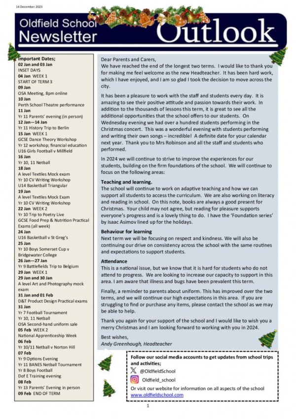 thumbnail of Outlook newsletter 15.12.23