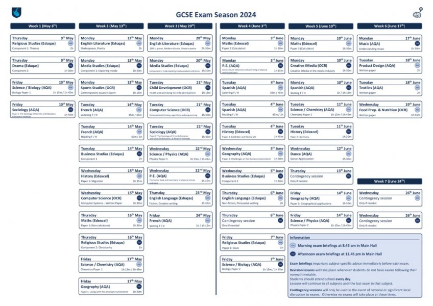 thumbnail of 2023-24 Exam Timetable Wallchart