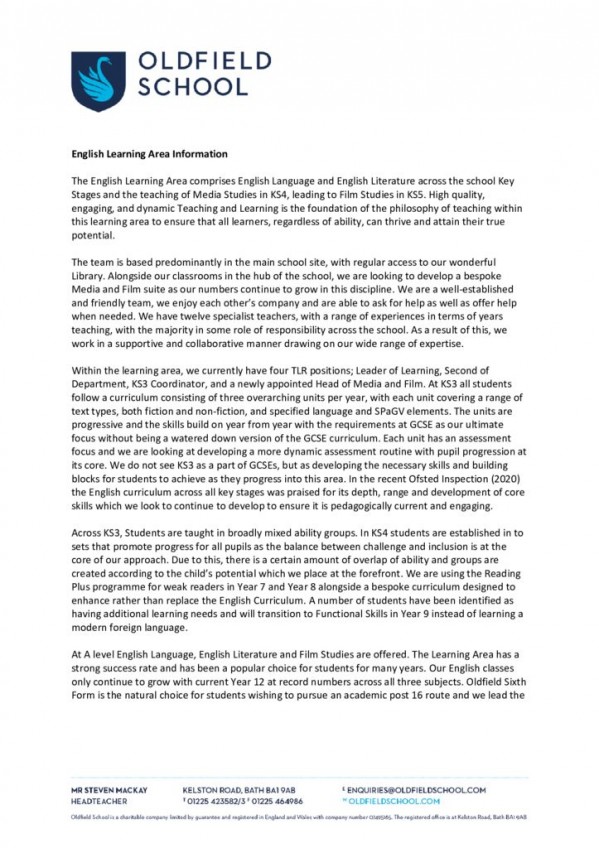 thumbnail of English Learning Area Information