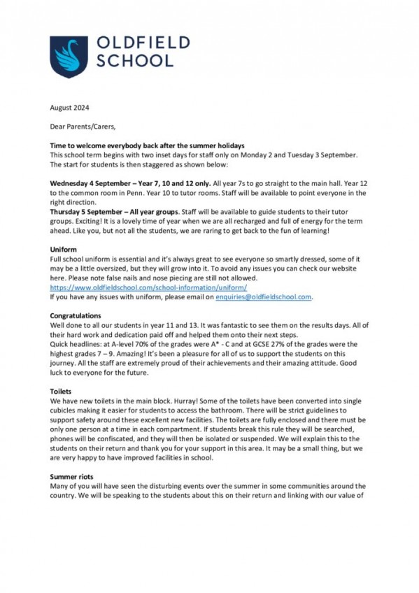thumbnail of Head’s letter to parents 30-08-2024
