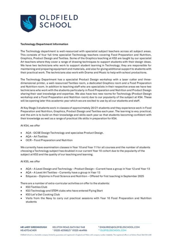 thumbnail of Technology Department 2025